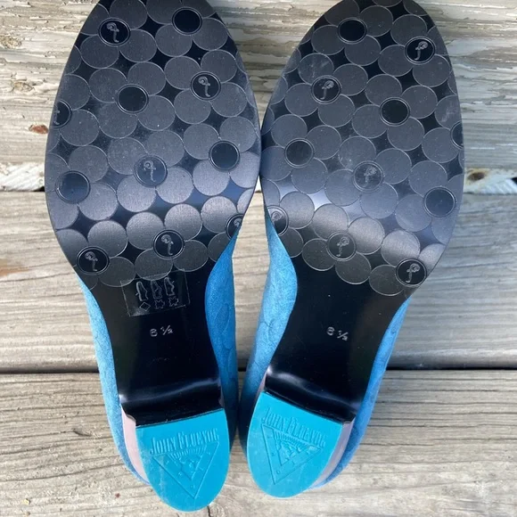 John Fluevog Shoes Attic Iris Patent Toe Pump in Blue Leather Women's Size 6-6.5 - Picture 7 of 16